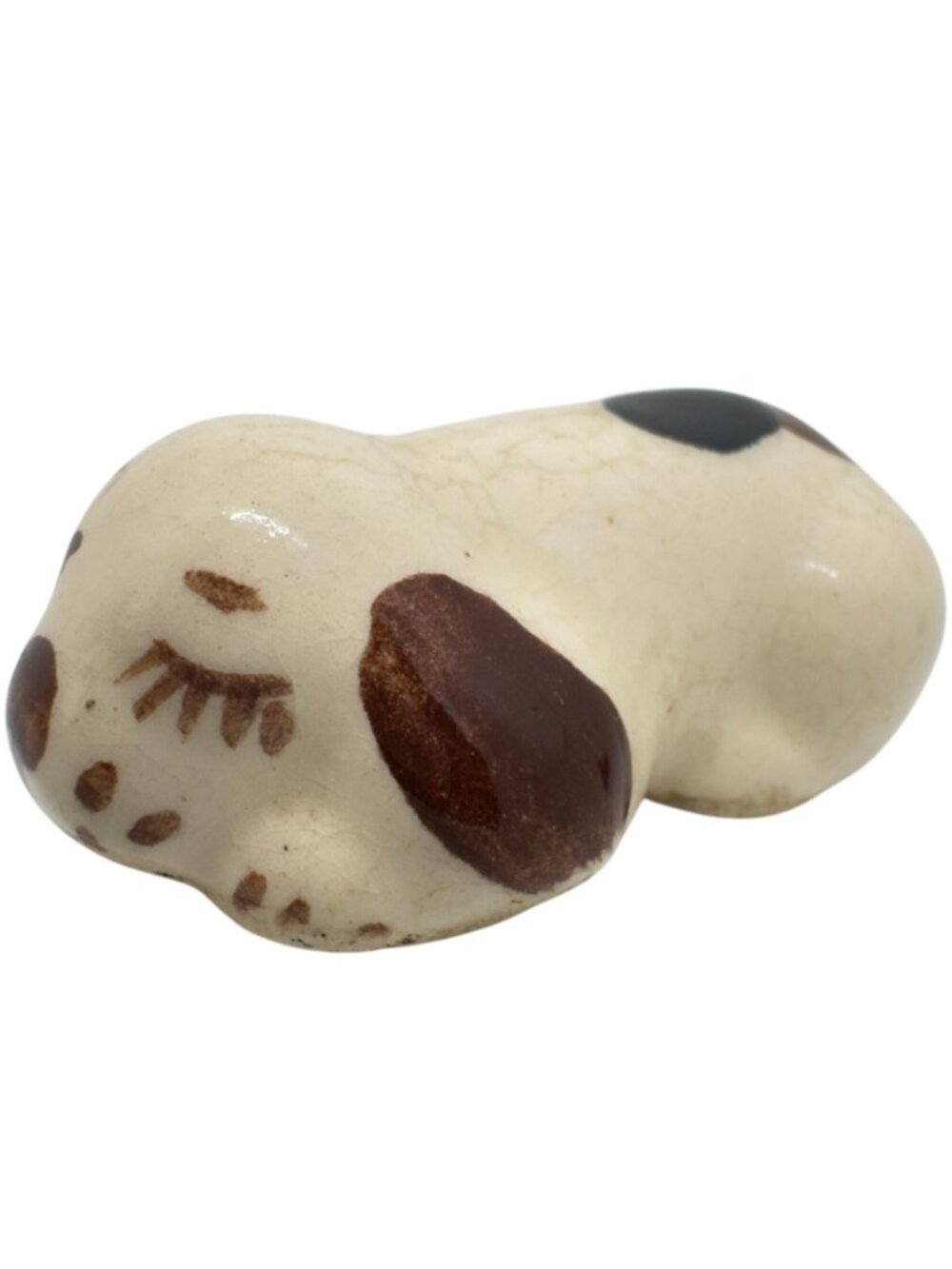 Vtg Rio Hondo Pottery 40s-50s Hand-Painted Sleeping Puppy Glasses Holder 2.75" - Picture 2 of 8